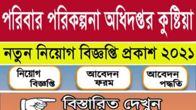 কুষ্টিয়া জেলা পরিবার পরিকল্পনা নিয়োগ বিজ্ঞপ্তি